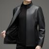 Autumn and winter new middle-aged father leather jacket men's business casual stand collar genuine leather sheepskin jacket