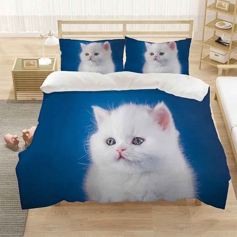 Cool Cat Bedding Set Animal Bed Linen Bedclothes Twin Full Single Size For Boys Girls Kids Cute  Astronaut Duvet Cover Sets