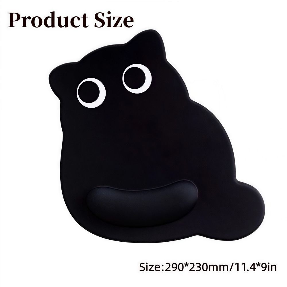 Big-eyed Cat Mouse Pad Soft Comfortable Wrist Rest Typing Pad Non-Slip Dirt-resistant Ergonomic Mouse Pad For Computer Office