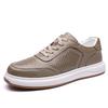 Low-top hollowed-out leather shoes men's 2025 summer cowhide casual leather sandals lace-up breathable hole sandals 2025