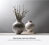 Large Modern Minimalist Chinese Zen White Glazed Art Pottery Vase with Hand-Painted Sweep Stroke Pattern