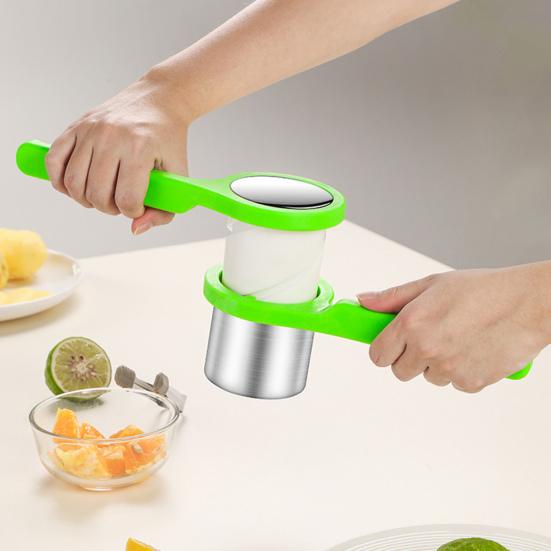 Rotary Garlic Press Vegetable Masher 304 Stainless Steel Manual Crusher with Nylon Handle Multi-Purpose Kitchen Utensil