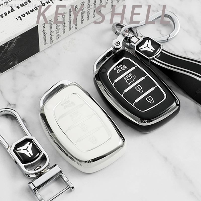 Car Key Case Cover for Hyundai Tucson Santa Fe Rena Sonata Elantra Creta Ix35 Ix45 I10 I30 I40 TPU 4 Buttons Fob Shell Protector