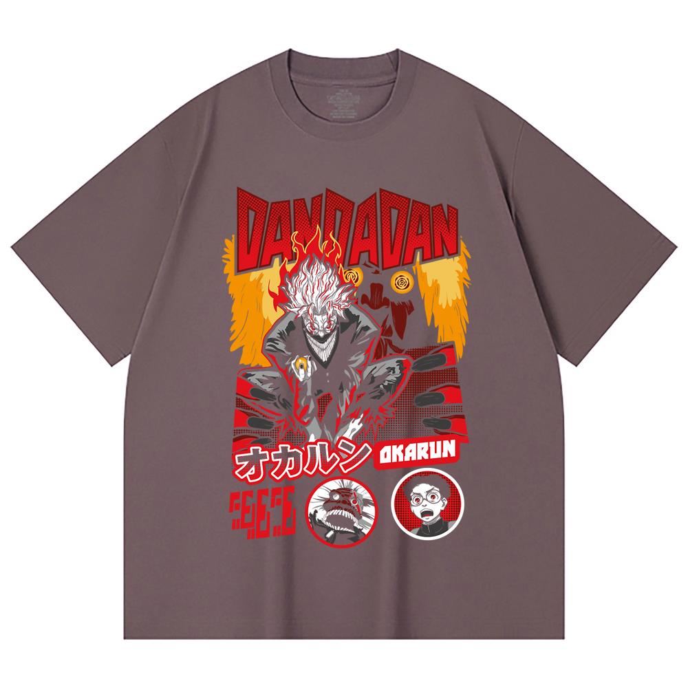 230 g/m² 100% Baumwolle Dandadan V26 Okarun Turbo Print Unisex Schweres Baumwoll-T-Shirt