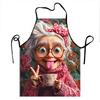 Funny Granny Apron With Big Eyes And Red Bow For Cooking And Baking Fun Kitchen Wear For Women And Men