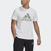 Adidas Logo Print Sports Crew Neck T-Shirt Men Tops White GL3700