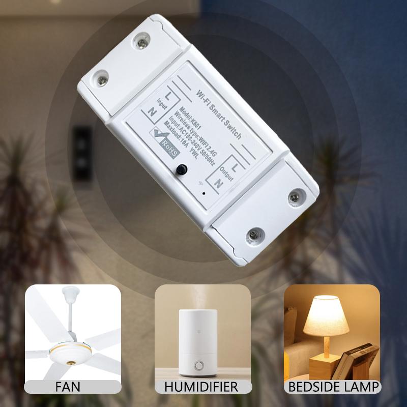10A Tuya WiFi Smart Switch 433MHz Relay Breaker Smart Home Wireless Control Switch 1/2/3 Gang Wireless Wall Switch Voice Control