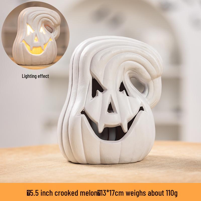 Luminous White Pumpkin Lantern: Large Halloween Decoration for Shopping Malls & Theme Events