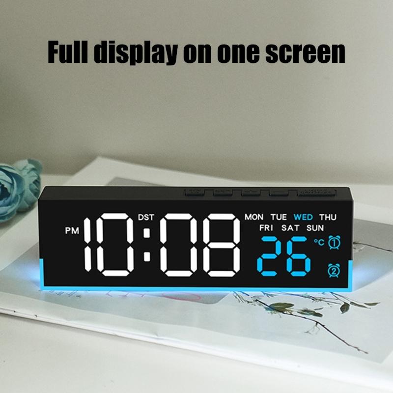 Digital Alarm Clock for Bedroom Desk Clock for Living Room Bedroom with Large Number,Dimmer,Loud Alarm Temperature