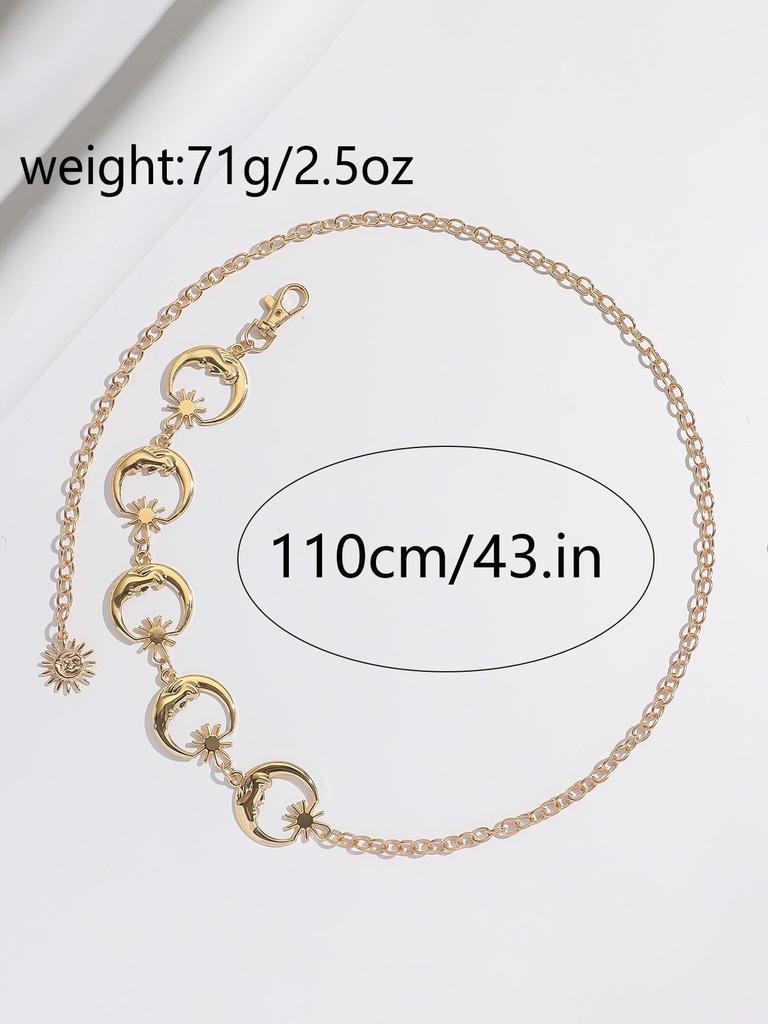 Women's Adjustable Sunflower Waist Chain - Metal Body Belt for Dresses
