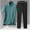 Men's Ice Silk Cooling Polo Shirt & Shorts Set