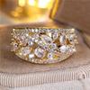 Cute Female Big Water Drop Engagement Ring Vintage Gold Color Wedding Jewelry For Women