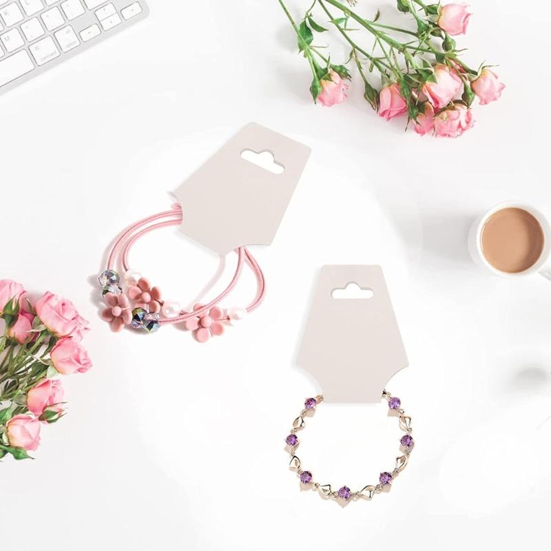 100XAdhesive Card Double-Sided Sticky Card Jewelry-Tag for Selling Packaging Necklaces Bracelet Kraft Paper Display Card