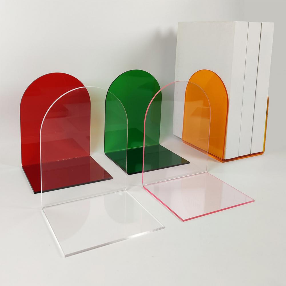 Acrylic Bookends for Shelves Acrylic Bookends Set Heavy Duty Decorative Book Holders Transparent Shelf for Books for Bookshelves