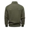 Men's 2025 Fleece-Lined Zipper Hoodie, Stand Collar, Versatile European-American Style, Autumn/Winter Cotton Top