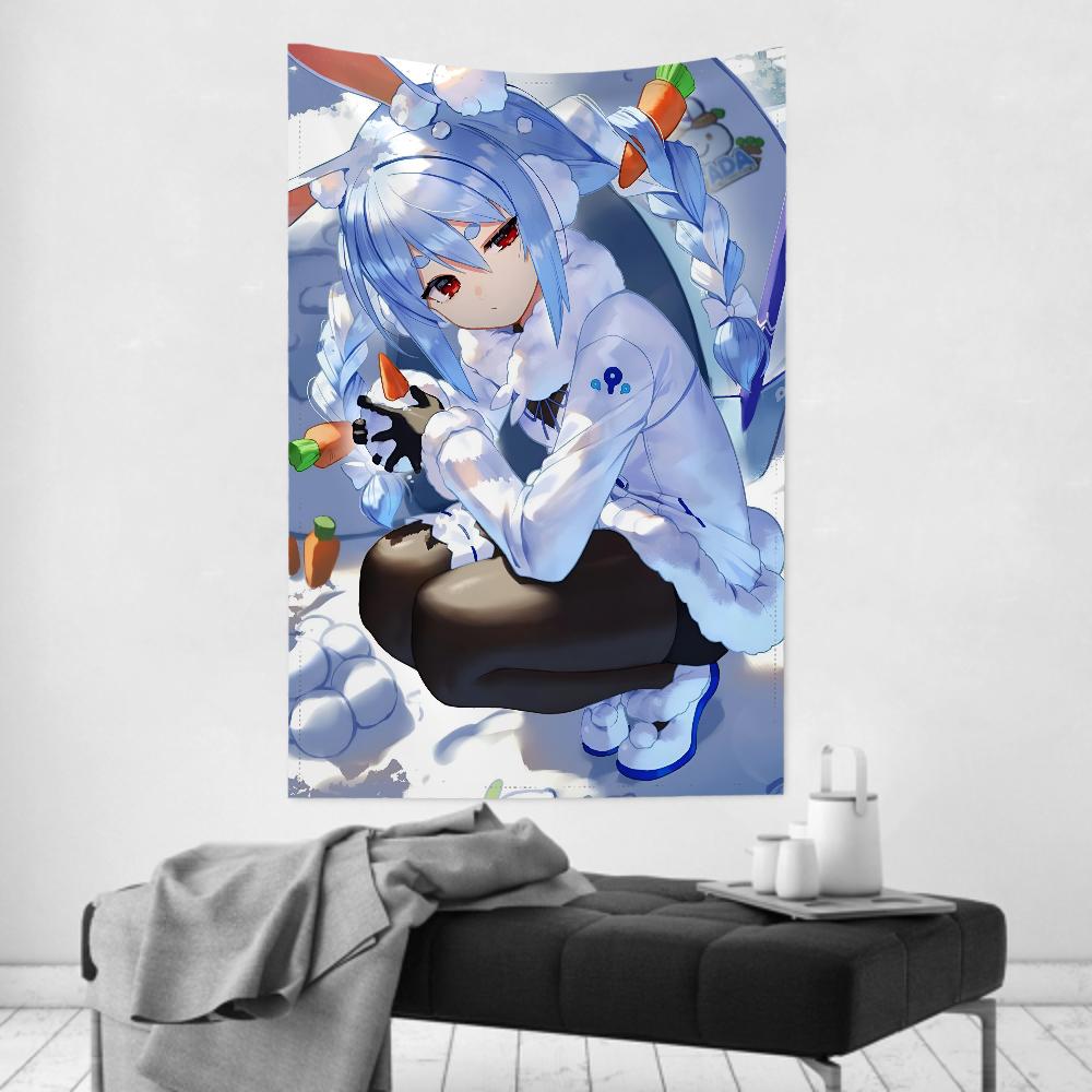 

Usada Pekora Anime Tapestry Adorable Print Style Practical as Wall Cloth Party Background Charming Room Decor Home Styling 74x94cm(29x37in)