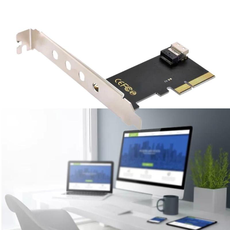 Effective PCIe 4.0 X4 To Slimlines SFF8654 Adapter Card Computer Hard Drive Fast Data Transfer Card Half Height Baffle
