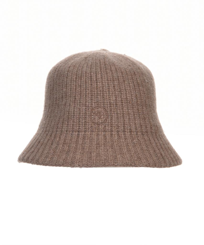 THE-ABON Women'S Day Classic Wool Ribbed Knit Bucket Hat Beige