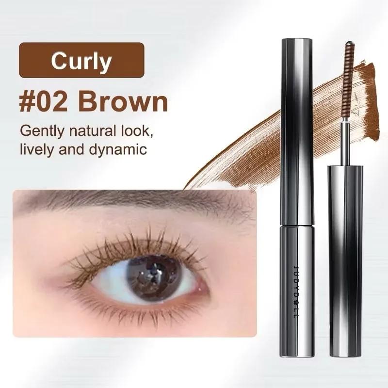 Judydoll 3D Curling Eyelash Iron Mascara, Black & Brown, Curling & Lengthening, Long-Lasting Formula, Waterproof, Smudge-Proof 02Brown Curling