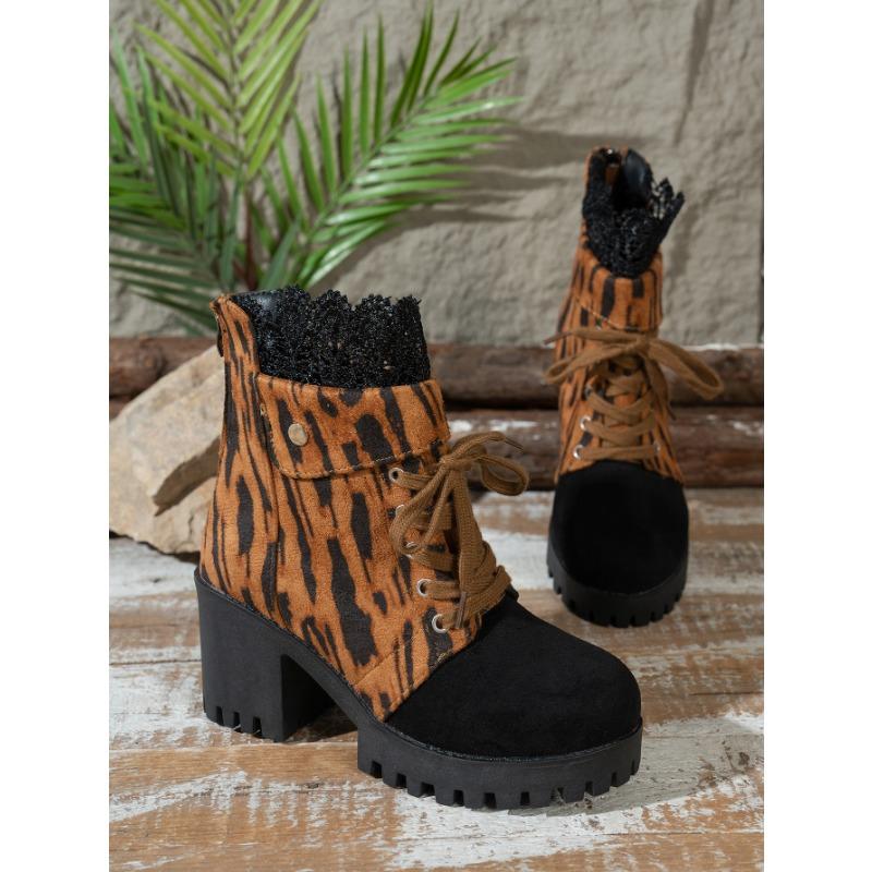 

Модная обувь, Ботильоны большого размера, Женские с круглым носком, На толстом каблуке, На молнии сзади 36 чёрный