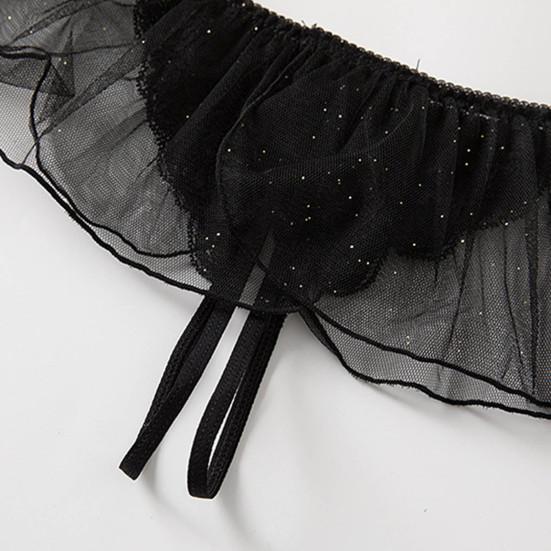 Mulheres tanga malha laço arco decoração cinta de espaguete virilha aberta cor sólida cintura baixa sedutor elástico quente senhora g-string calcinha roupa interior