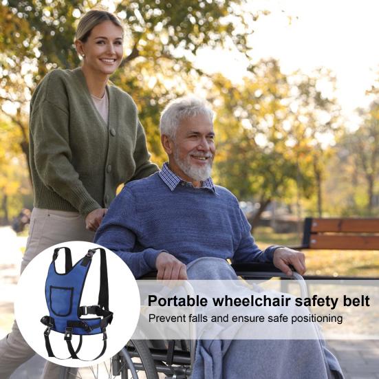 Wheelchair Harness for Adults Adjustable Straps Prevent Sliding Padded Vest Restraint Torso Support Harness Wheelchair Safety Seat Belt