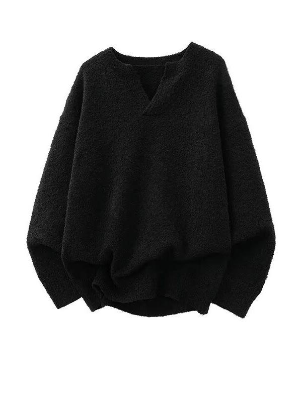 Herren Trendiger V-Ausschnitt Pullover: Herbst/Winter Lockeres Strickoberteil