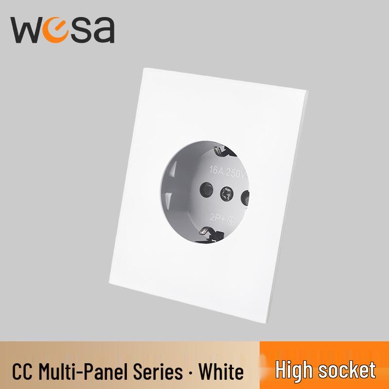 European Standard Multi-position Wall Socket with Flame Retardant Protection and Simple Design