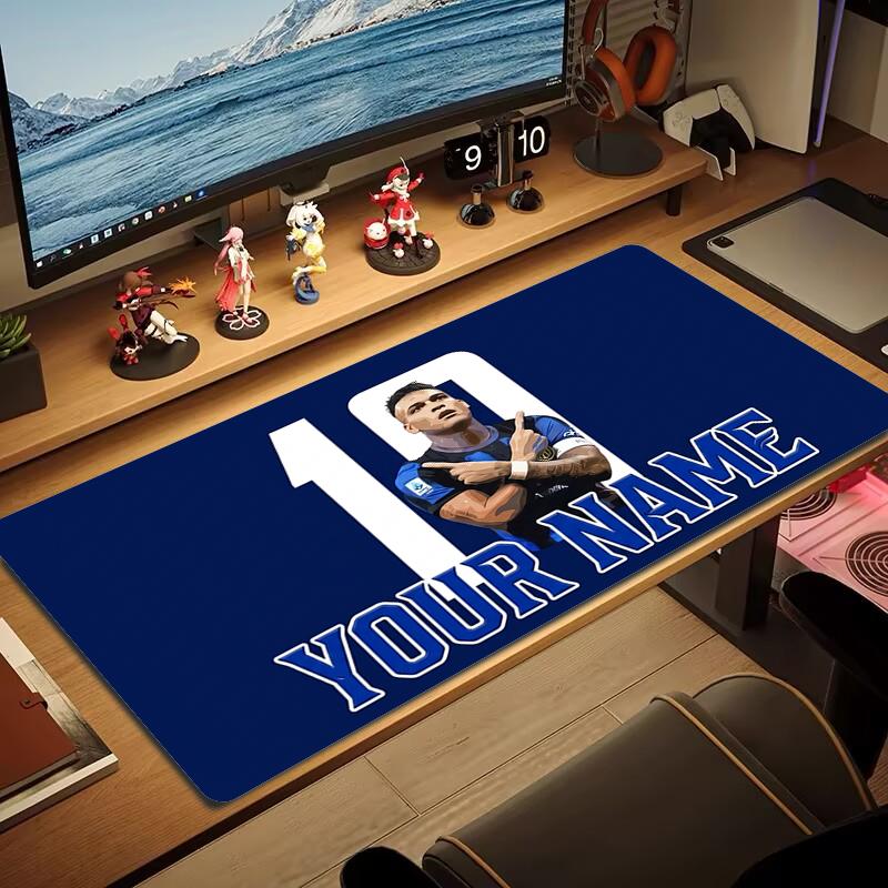 Tappetino per Mouse Personalizzato Inter Milan Grande Cuscino per Tavolo da Gioco Antiscivolo Laptop Tablet Mousepad Grande Tappetino XXL Mini PC Tappetino da Gioco Con bordo bloccato_XIA