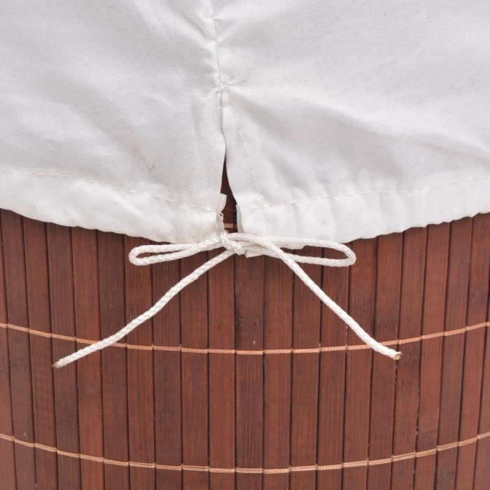 VidaXL Round Laundry Basket Bamboo Brown