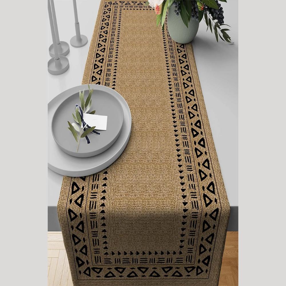 40x140 cm țesătură din piele de căprioară premium, țesătură rezistentă la pete, tipărire digitală pentru cârpă de masă VHR-15