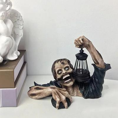 1 peça Lanterna de Zumbi de Halloween Rastejante Horror Decoração Jardim Assustador Luzes LED Decoração de Atmosfera com Ornamentos de Escultura de Luz