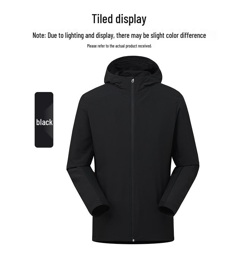 Quick-Dry Unisex Hooded Sport Jacket - Breathable, Skin-Friendly, Water-Repellent for Hiking & Camping