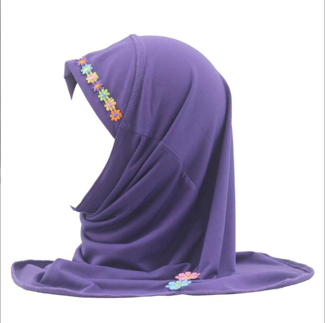 

Дитячий Дівчачий Мусульманський Гарний Хіджаб Ісламський Арабський Шарф Шалі Квітковий Візерунок Рамадан