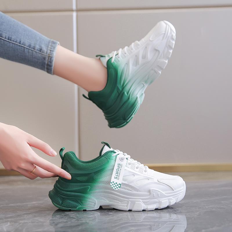 CRLAYDK Women's Walking Shoes Platform Non Slip Running Sneakers Gradient Breathable Workout Girls Sports Comfort Tennis