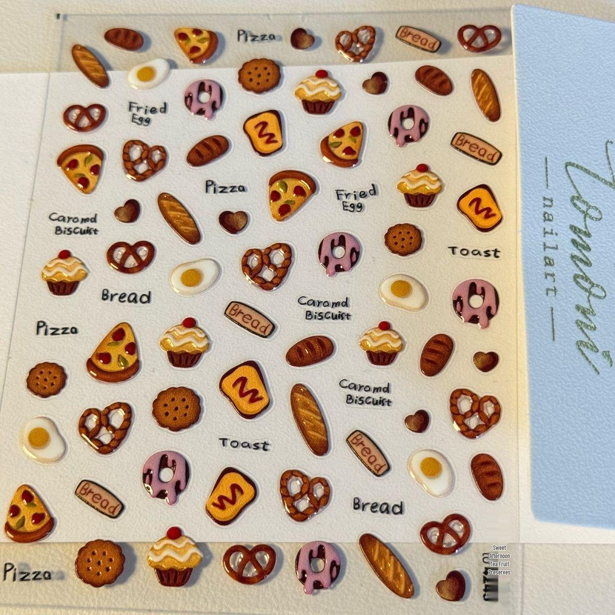 3D Jelly Dessert Nail Art & Tech Stickers Afternoon Tea Dessert
