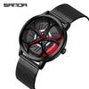 Classic Men's Quartz Watch - Car Wheel Style, Steel Band, Trendy & Casual