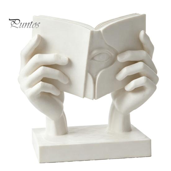 Solid Texture Sculpture 3D Printed Abstract Face & Hand Reading Sculpture, Modern Minimalist Art Figurine, Exquisite Tabletop Small Desk Ornament,