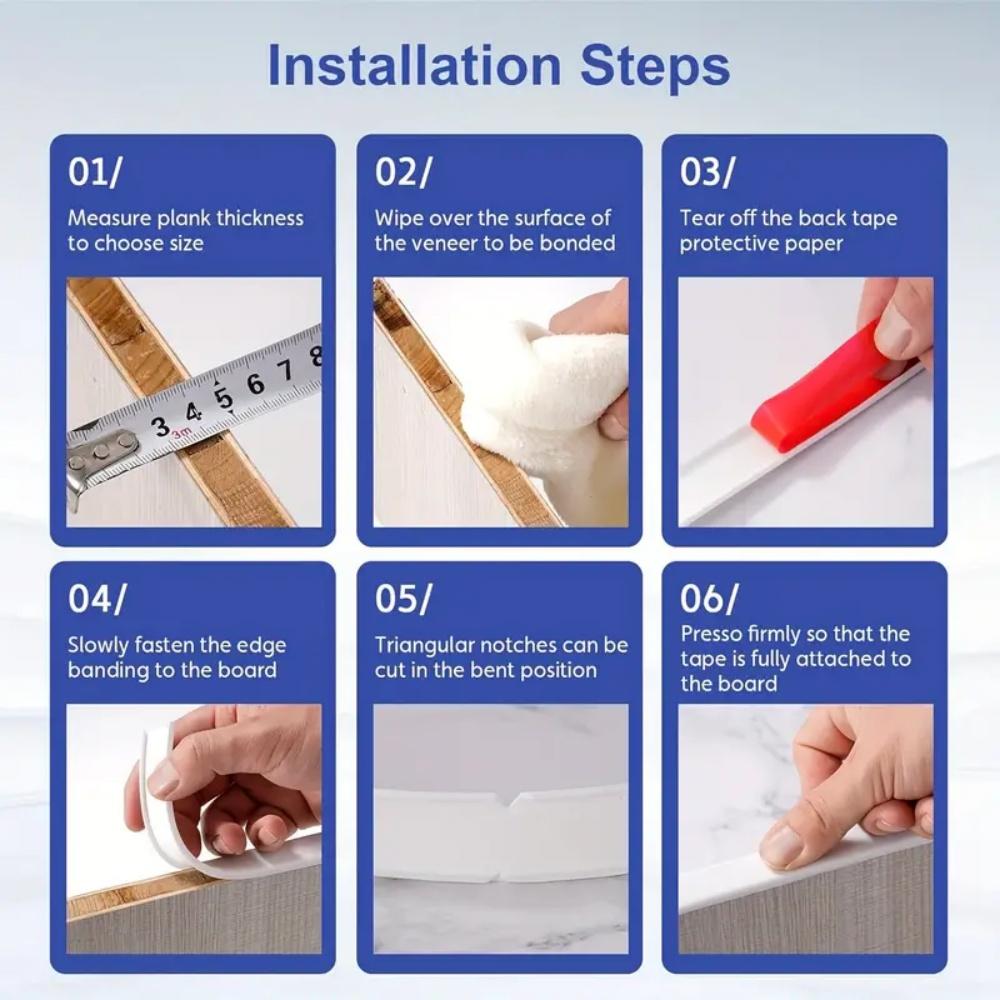 1 Pc 393.7 Inch U-shaped Self-adhesive Edge Tape, Suitable for Flexible TPE Corner Protectors of Furniture - Self-adhesive