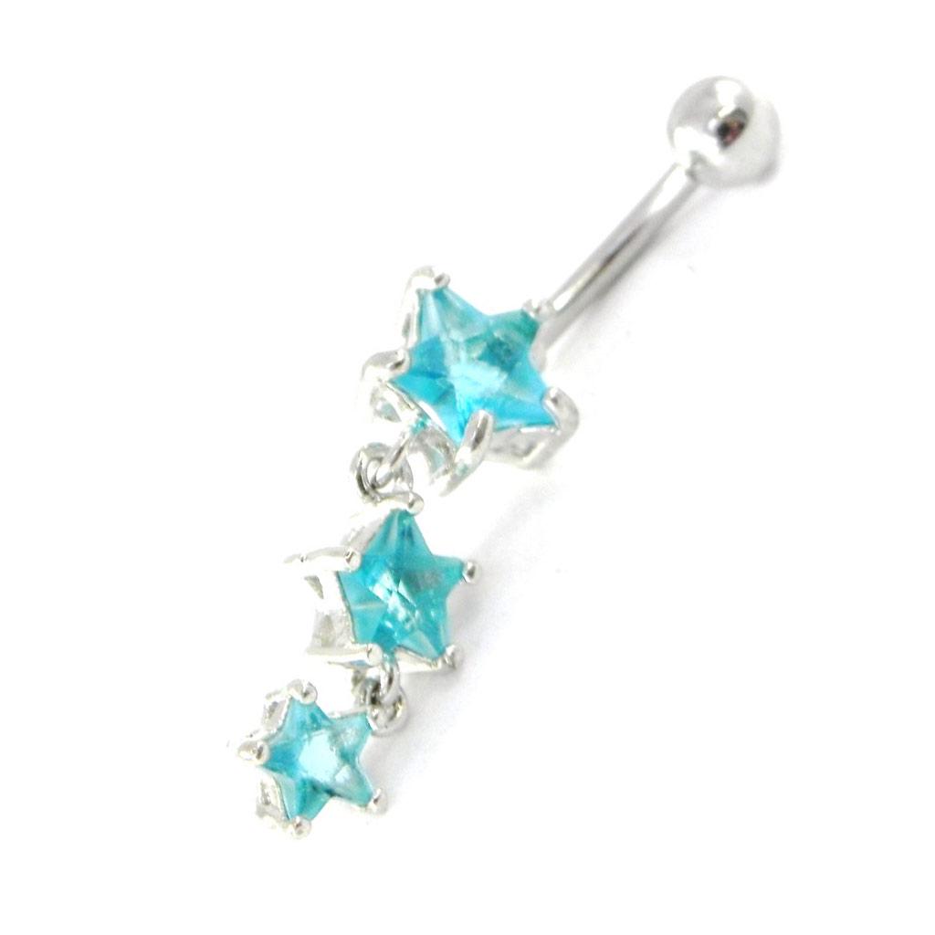 Les Trésors De Lily [H9189] - Turquoise 'Shooting Stars' Body Piercing