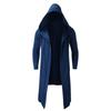 Autumn Men's Casual Long Solid Color Hooded Cardigan Coat