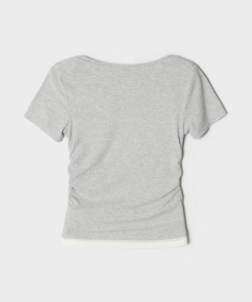 Seupao Layered Shirred Short Sleeve Tee (Re)_Sprwg37G30