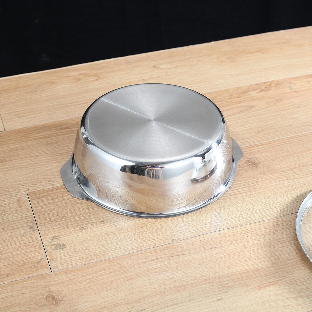 1pc Stainless Steel Soup Pot with Clear Tempered Glass Lid - Thickened, Dual-Ear Handle for Easy Cooking & Serving