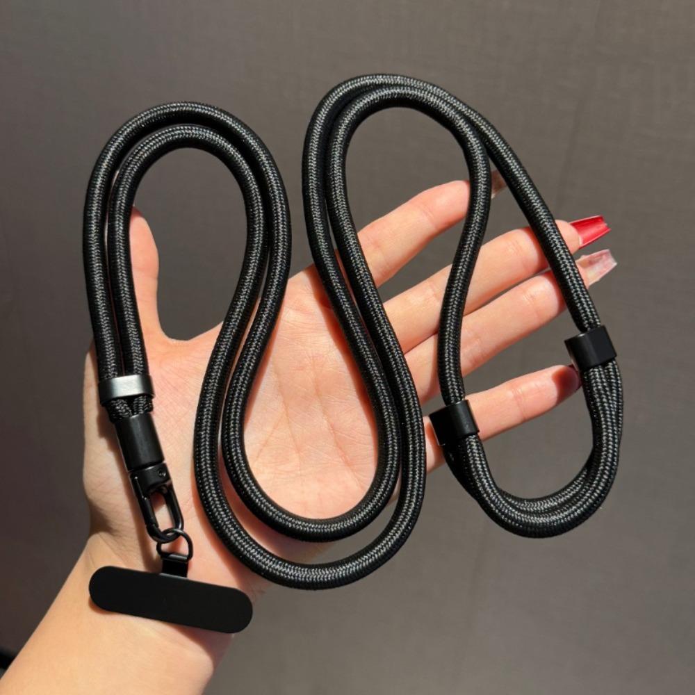 

Metal Clip Mobile Phone Lanyard Hanging Rope Cell Phone Strap Phone Crossbody Chain Men Women чёрный