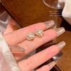 Elegant Diamond-Studded Pearl Earrings - Luxurious and Stylish Autumn/Winter Design
