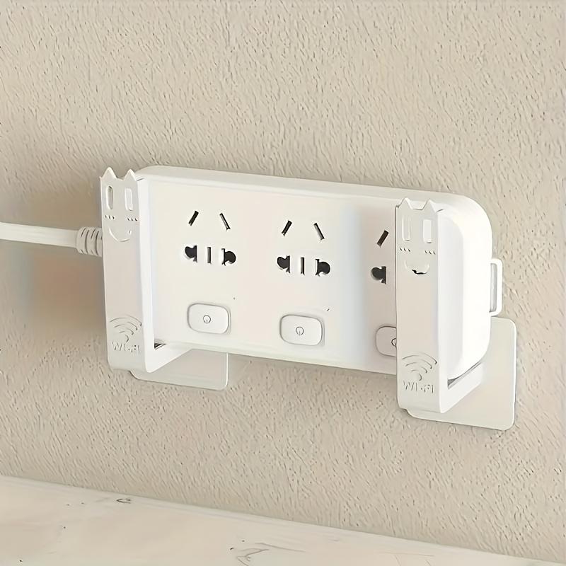 2Pcs Drill-Free Router Mounting Racks Wall Mounted Set Top Box Holder For Living Room Practical Organizer With Auxiliary Hooks