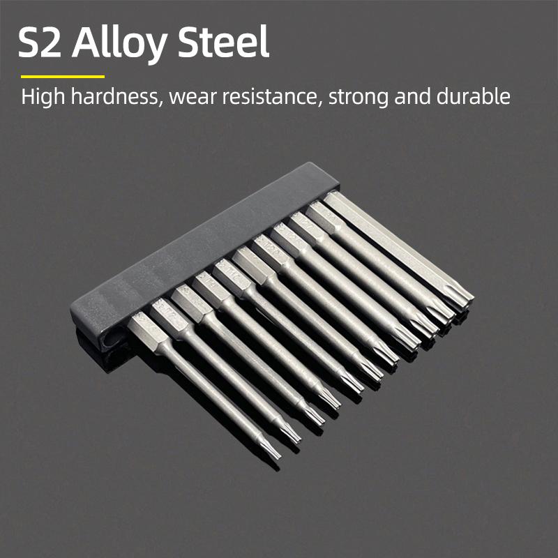 Μύτες Μαγνητικού Κατσαβιδιού Torx 75mm Ασφαλείας Αντιπαραβίασης Μύτη T6-T40 Κοίλη Κεφαλή Δαμασκηνιάς S2 1/4'' Εξάγωνο Χειρός Ηλεκτρικά Εργαλεία