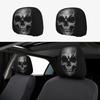 1Pc Black Skull Pattern Car Headrest Cover Universal Car Pillowcase Car Seat Cover  Halloween