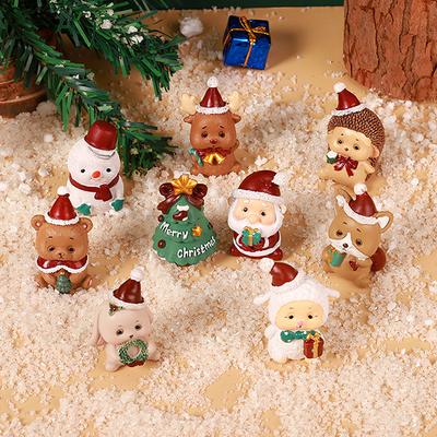 Christmas Series Craft Resin Animal Party Creative Mini Christma Tree Old Girl Kids Cute Gift Home Decoration Supplies Decor