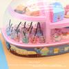 Children'S Play House Simulation Mini Pink Cake Cabinet Miniature Model Toy Doll House Kitchen Small Ornament Toy
